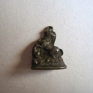 antique silver seal pendant, hunting scene image 2