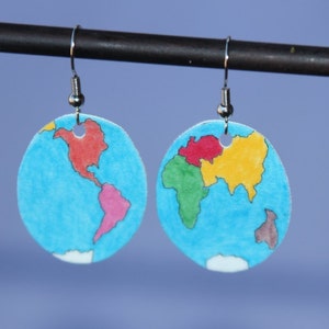 Montessori World Map Earrings