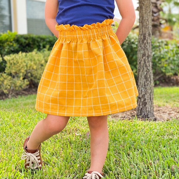 Little Girls Fall Yellow Paper Bag Skirt