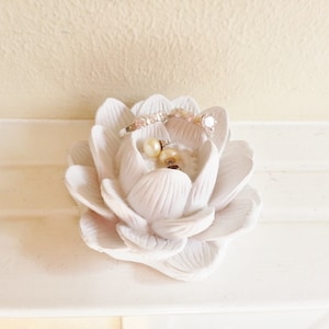 Lotus Flower Ring Dish: Bridal Party Gift, Made in USA
