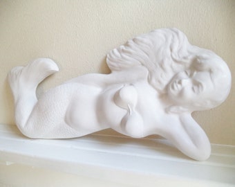 Mermaid wall decor, mermaid wall hanging sculpture, mermaid gift, nautical decor, sea siren, mermaid bedroom decor, beach house decor