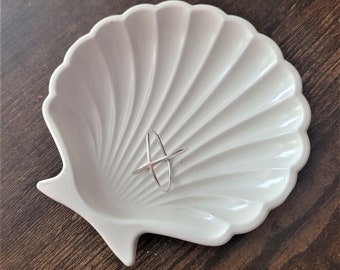 Seashell Ring Dish, wedding ring dish, jewelry tray, nautical home accent
