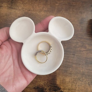 Mickey shaped ring dish, trinket dish, Disney fan gift, wedding ring holder, Mickey Mouse gift