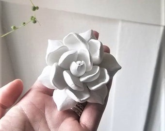 Gardenia gift,  wall hanging flower sculpture, floral art, flower art, flower sculptures that hang on wall, white wall flowers