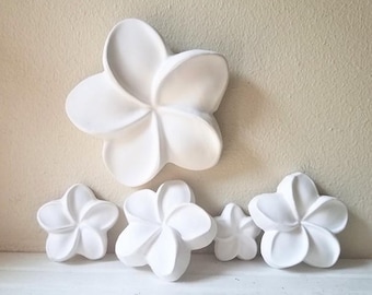 Plumeria wall hanging sculptures, flower art, Hawaiian flowers, Frangipani, beach house decor, Hawaiian decor, Valentines day, beachy art