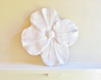 Dogwood flower wall sculpture, modern floral art, large wall flowers, floral wall decor, big flower, housewarming gift, plant mom