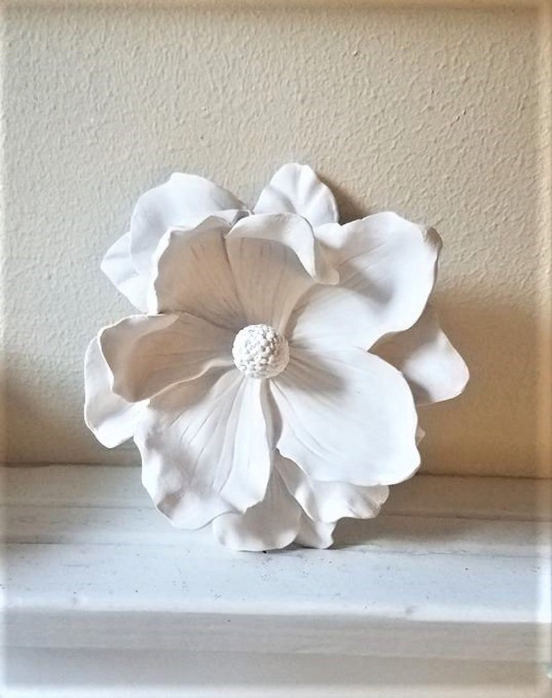 Magnolia Flower Blossom Realistic Wall Flowers Wall Hanging Etsy