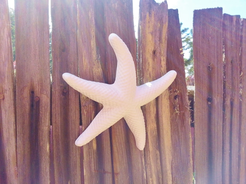 Starfish wall hanging sculptures, beach house decor, seashells, large starfish, nautical art, coastal, sea foam green, aqua blue image 4