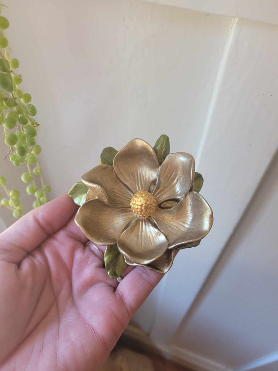 Flower Ring Dish Gold Magnolia Wedding Ring Holder Will You Be