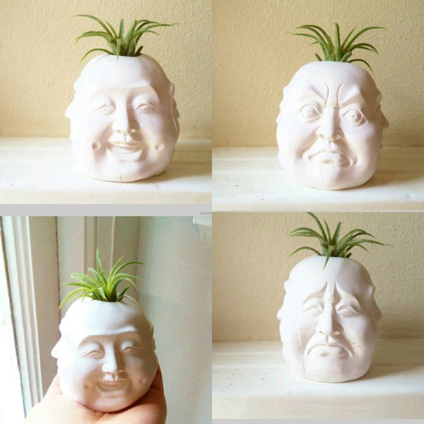 Buddha planter, Four faces of Buddha, air plant holder, Buddha gift
