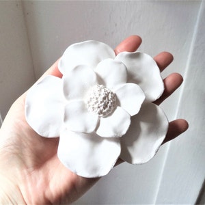 Wall hanging flower sculpture, floral wall decor, collection of wall flowers, white wall flowers, floral wall art, handmade Magnolia flowers image 4