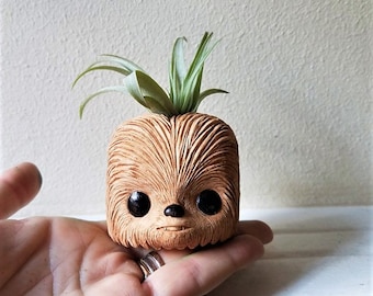 Chewbacca gift, star wars gift, gift for him, wookie gift, cute candle holder, character planter, air plant holder, stocking stuffer