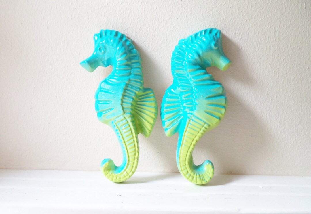 Seahorse Wall Hanging Sculptures, Tropical Wall Art, Under the Sea