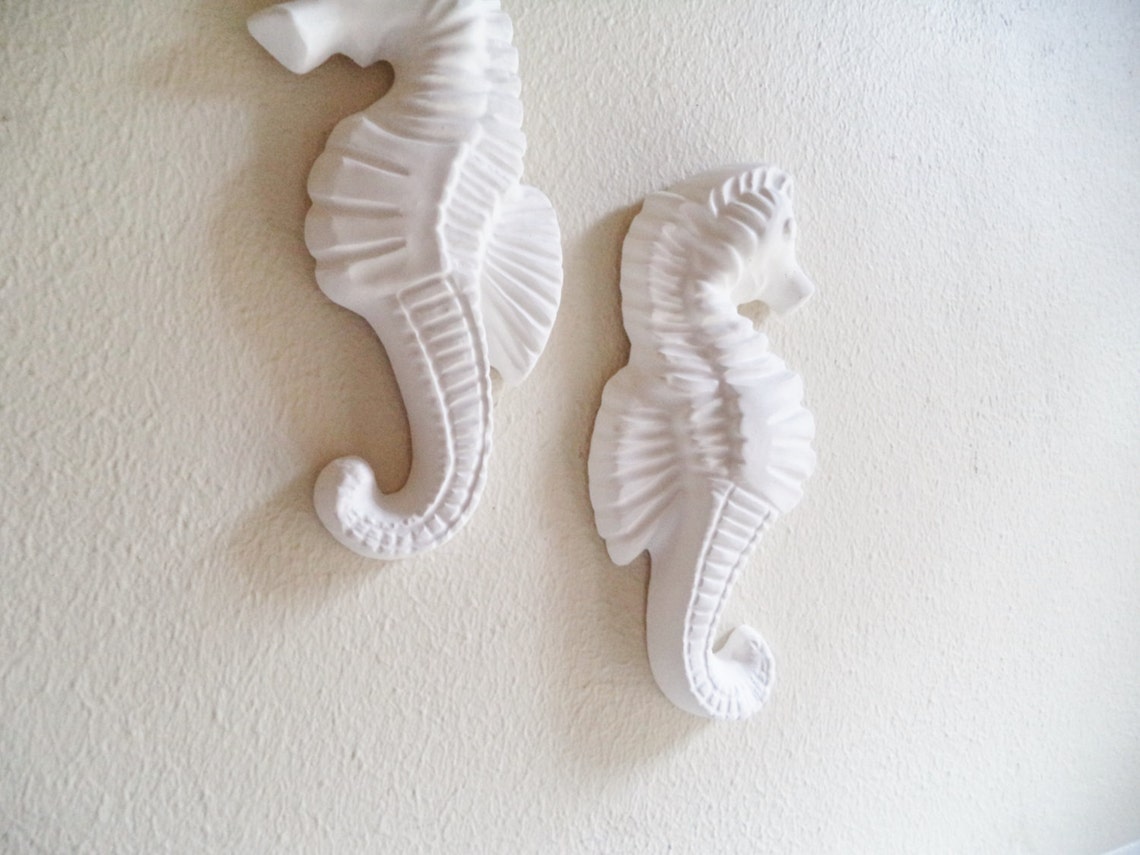 Seahorse Wall Decor Beachy Decor Nautical Art Seahorse Etsy