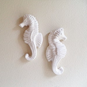 Seahorse art, nautical decor, beachy home decor, beachy nursery art, seahorse gift, anniversary gift, white nautical, made in the USA