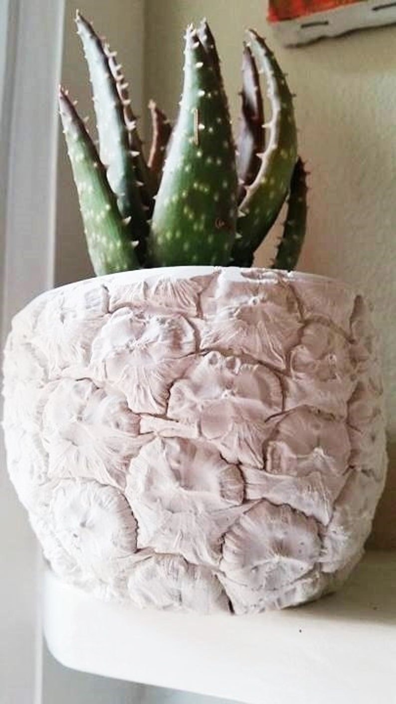 Pineapple shaped planter, Pineapple gift, pineapple decoration, Succulent planter, tropical decor, housewarming gift, hospitality image 2