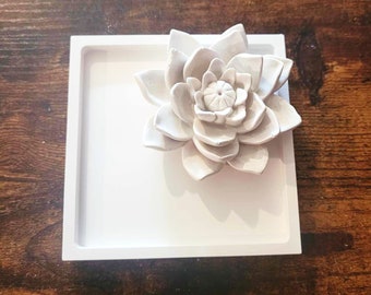 Flower ring dish, trinket tray, wedding ring dish, jewelry dish, engagement gift, Lotus flower gift, Lotus flower dish, decorative tray