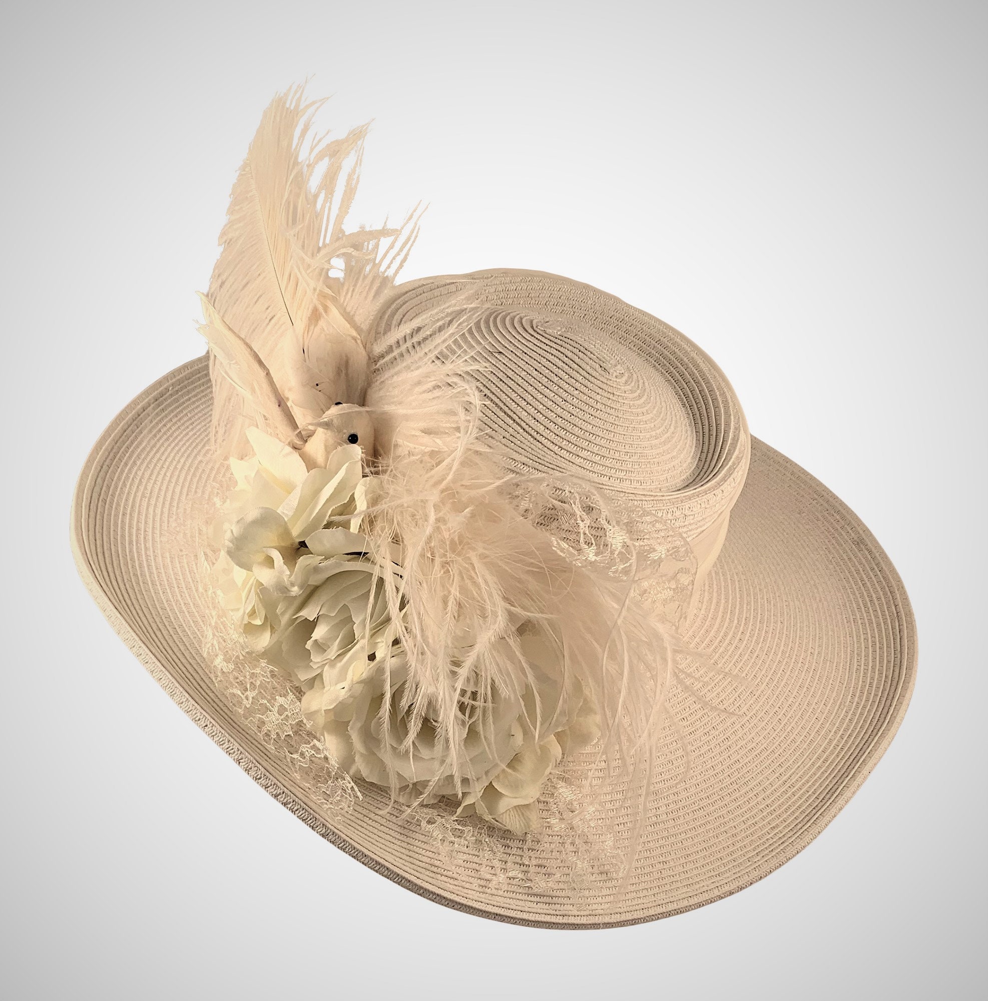Ivory Accents Wide Brim Hat - Etsy