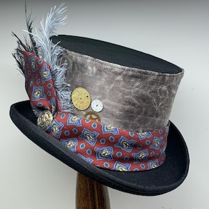 Top Hat Men, Steampunk Hat Black, Steampunk Top Hat, Felt Top Hat, Victorian Top Hat, Goth Top Hat, Top Hat Black for Men, Theatre Hat