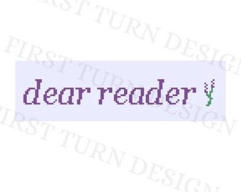 Dear Reader Bookmark Needlepoint Canvas - Digital Download PDF Chart