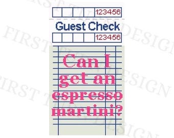 Espresso Martini Needlepoint Canvas - Digital Download PDF Chart