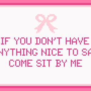 Come Sit By Me Needlepoint Canvas - Digital Download PDF Chart