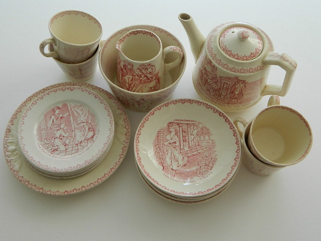 Rare Child's Antique Cinderella Tea Set / circa late Etsy