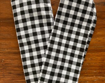 Wire Twist Headband- Gingham Black & White