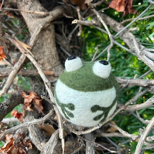 felt frog, felt animal, handmade gift, home decoration, handmade frog