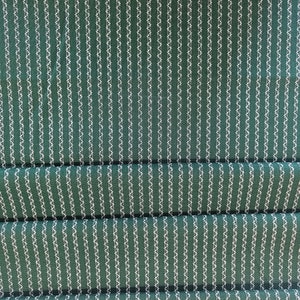 Vintage forest green cotton fabric with white lines