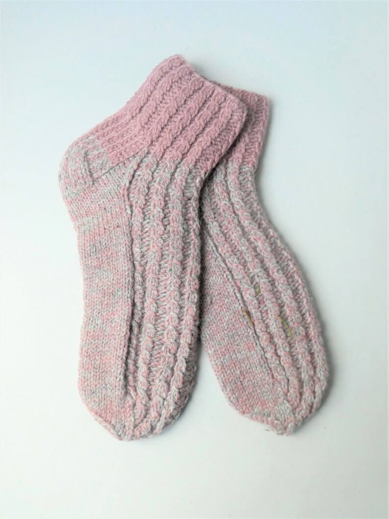 Size 40-41 EU Hand knitted lambswool socks image 6