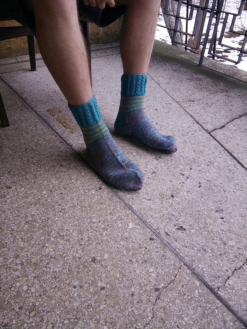 Size 44-45 EU Hand knitted lambswool socks