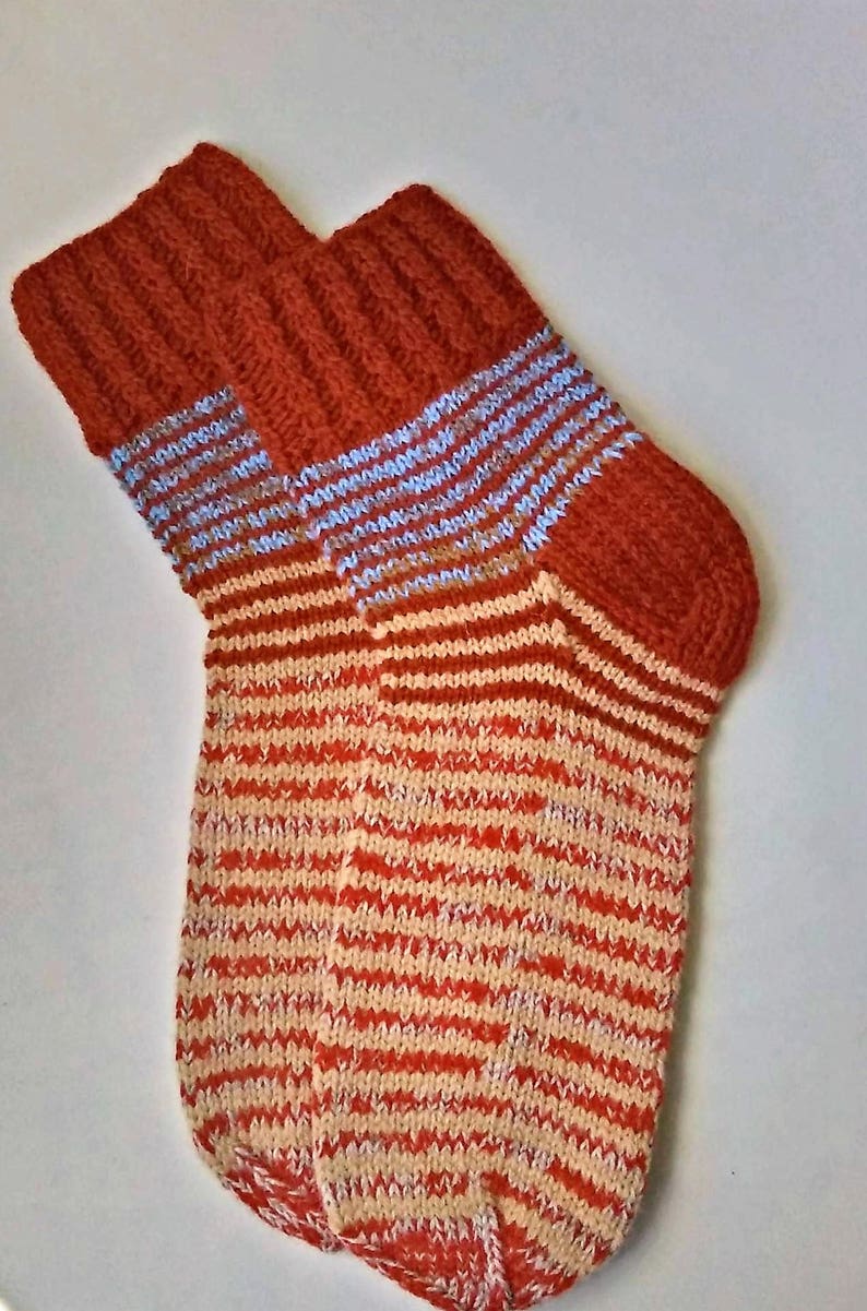 Size 43-44 EU Hand knitted lambswool socks