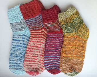 Size 44-45 EU Hand knitted lambswool socks, Handmade gift