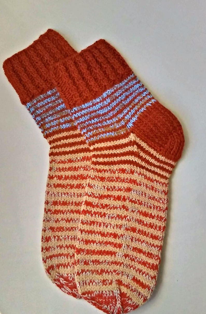 Size 43-44 EU Hand knitted lambswool socks