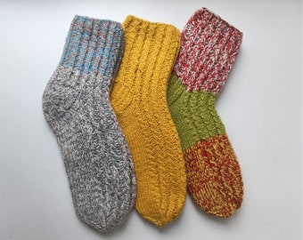 Size 36-37 EU Hand knitted lambs wool socks