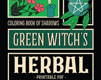Libro da colorare delle ombre: erbe della strega verde