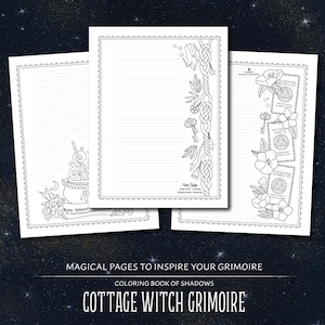 Coloring Book of Shadows: Cottage Witch Grimoire & Book of Spells Printable PDF image 7