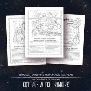 Coloring Book of Shadows: Cottage Witch Grimoire & Book of Spells Printable PDF image 5