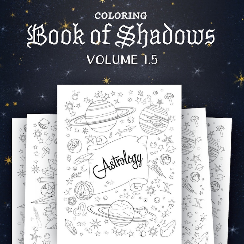 Coloring Book of Shadows: Vol. 1.5 Printable PDF Grimoire image 1