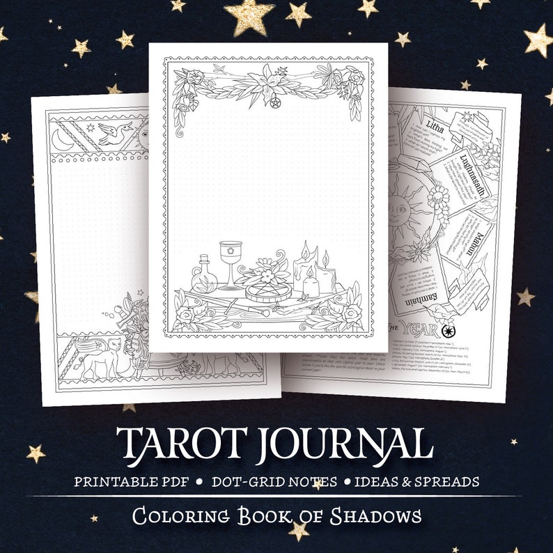 Download Coloring Book of Shadows: Tarot Journal | Etsy