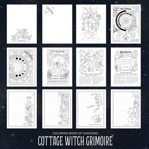 Coloring Book of Shadows: Cottage Witch Grimoire & Book of Spells Printable PDF image 8