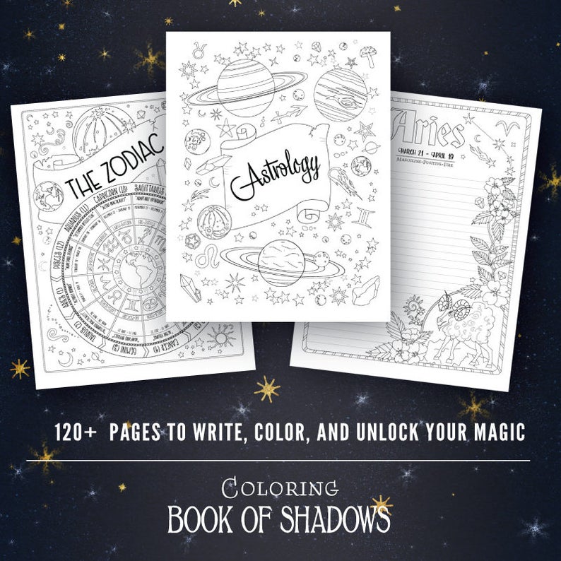 Coloring Book of Shadows: Vol. 1.5 Printable PDF Grimoire image 2