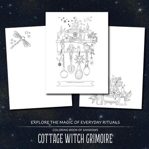 Coloring Book of Shadows: Cottage Witch Grimoire & Book of Spells Printable PDF image 2