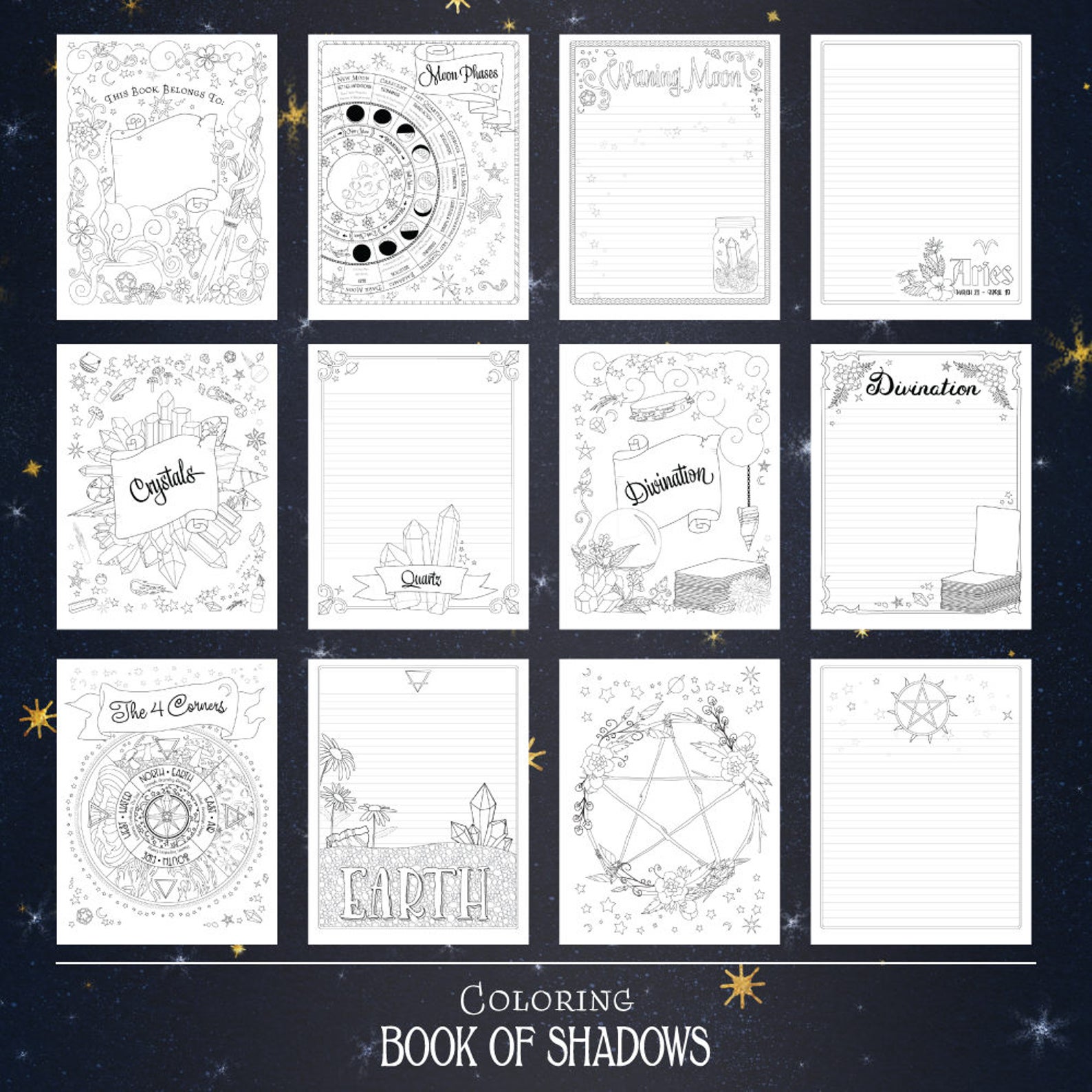 Coloring Book of Shadows: Vol. 1.5 Printable PDF Grimoire | Etsy