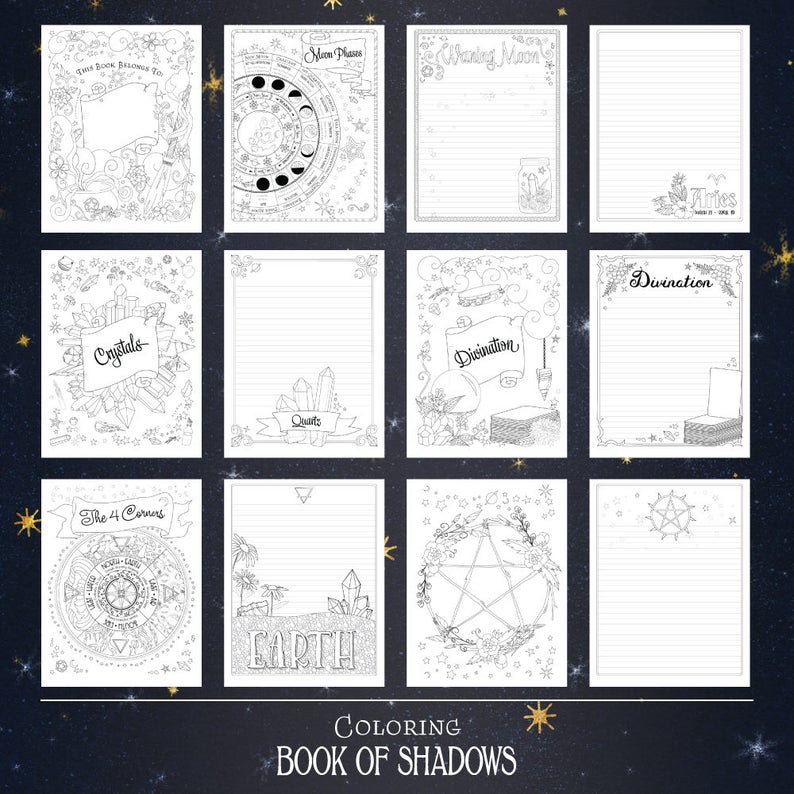 Download Coloring Book of Shadows: Vol. 1.5 Printable PDF Grimoire | Etsy
