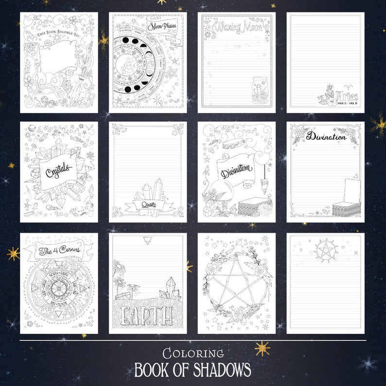 Coloring Book of Shadows: Vol. 1.5 Printable PDF Grimoire image 4