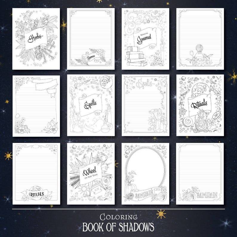 Coloring Book of Shadows: Vol. 1.5 Printable PDF Grimoire image 5