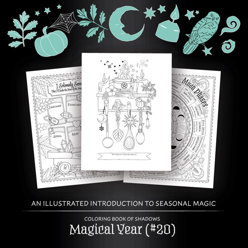 Download Coloring Book of Shadows: Magical Year 20 Printable | Etsy