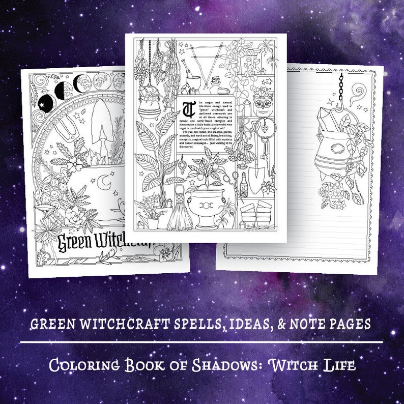 Coloring Book of Shadows: Witch Life - Etsy Canada